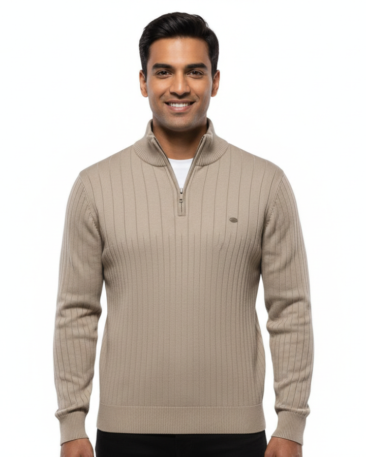 Simon Pull Homme Demi-Zip Texturé Maille Structurée & Style Moderne, vue 2
