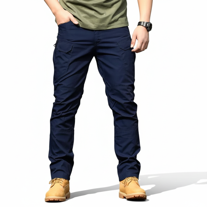 Troy Pantalon Tactique Homme Pantalon de Travail Imperméable avec Poches Cargo & Genoux Renforcés