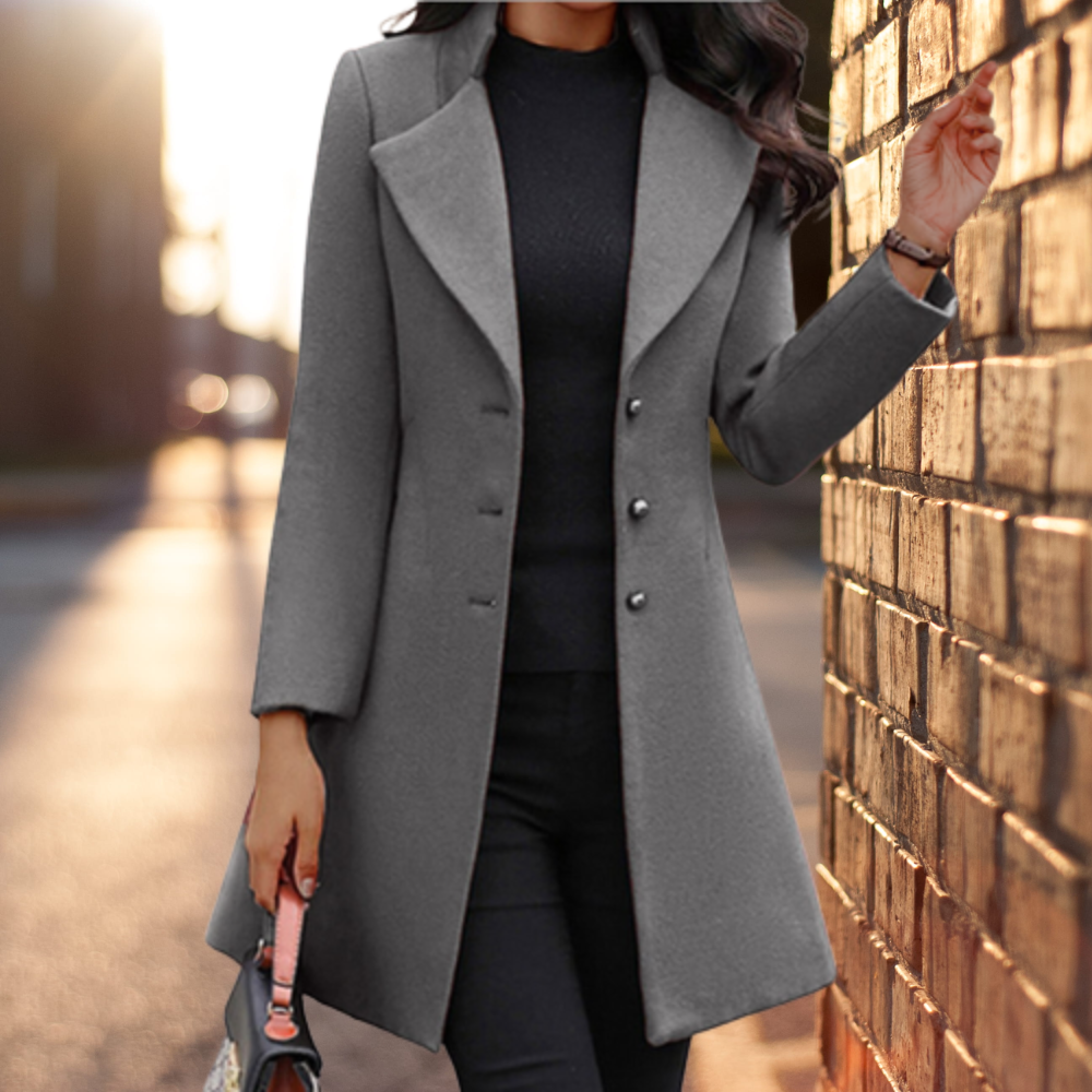 Juniper Manteau en Laine Mélangée pour Femme Veste d’Hiver Ajustée au Design Classique et Élégant, vue 2