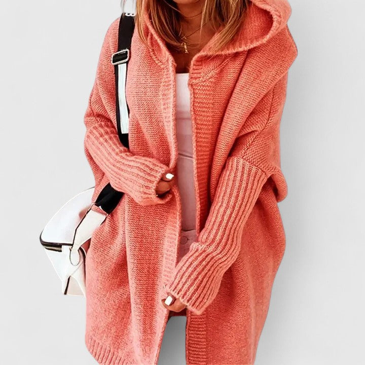 Cardigan Femme Adriana à Capuche Oversize Long Gilet Douillet Idéal pour la Superposition, vue 3