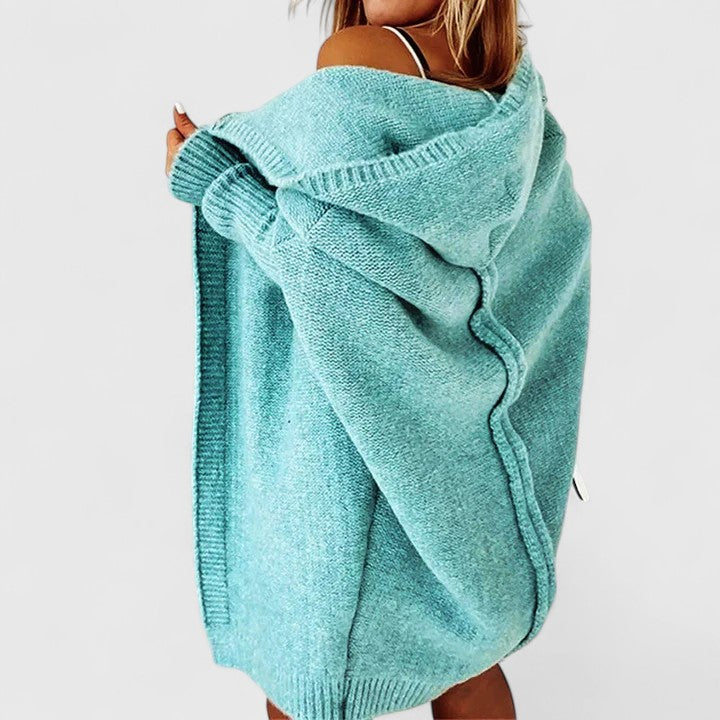 Cardigan Femme Adriana à Capuche Oversize Long Gilet Douillet Idéal pour la Superposition, vue 4