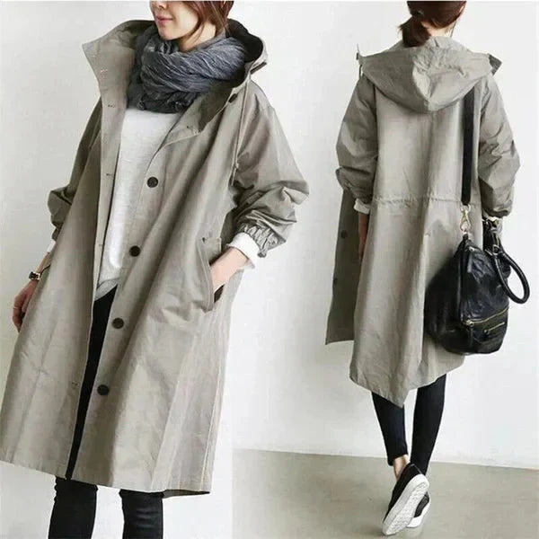 Elizabeth Manteau de Pluie Femme Imperméable Urbain avec Capuche Oversize Respirante