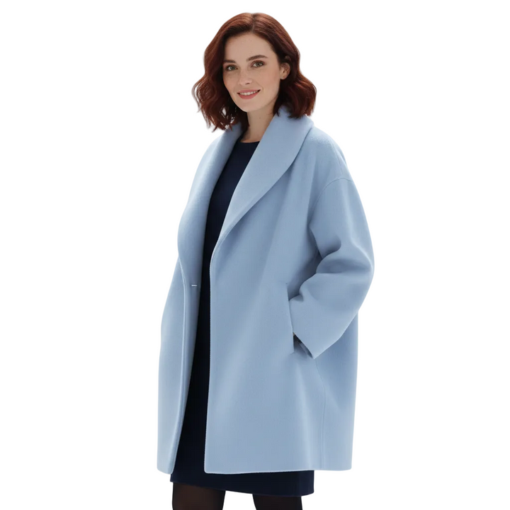 Vicky Manteau Oversize Femme Longue Veste Élégante avec Revers Larges & Coupe Fluide, vue 5