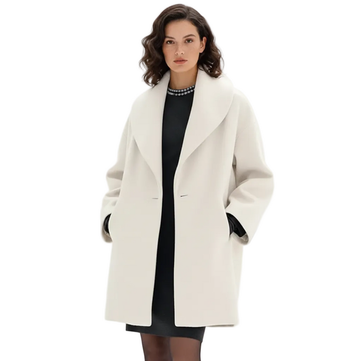 Vicky Manteau Oversize Femme Longue Veste Élégante avec Revers Larges & Coupe Fluide, vue 6