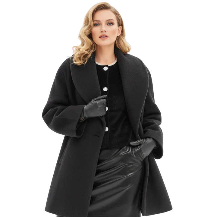 Vicky Manteau Oversize Femme Longue Veste Élégante avec Revers Larges & Coupe Fluide, vue 7
