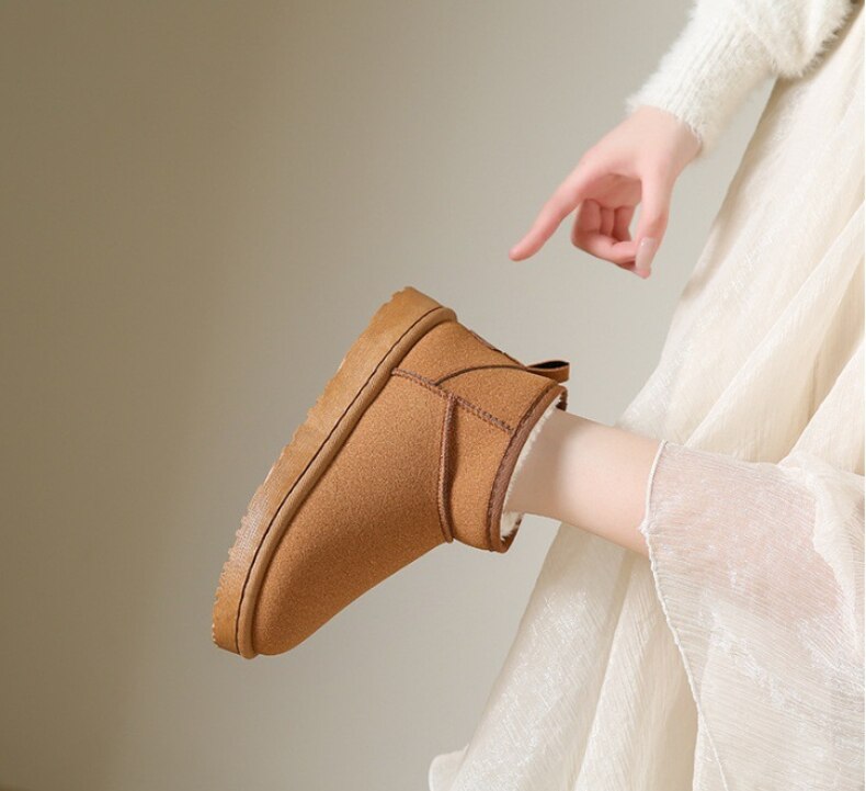 Vera Bottes Hiver Femme Bottines Chaudes Faciles à Enfiler avec Doublure Douillette