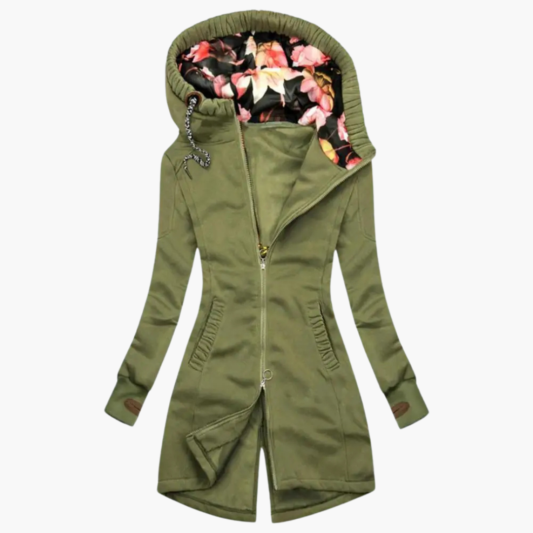 Solène Parka féminine à capuche et coupe ajustée Femme