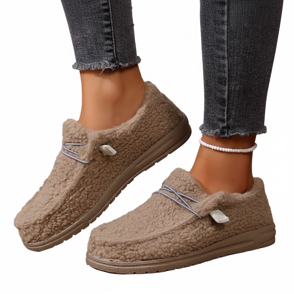 Wendy Chaussons Teddy Femme Slippers Chauds et Doux pour Intérieur & Extérieur