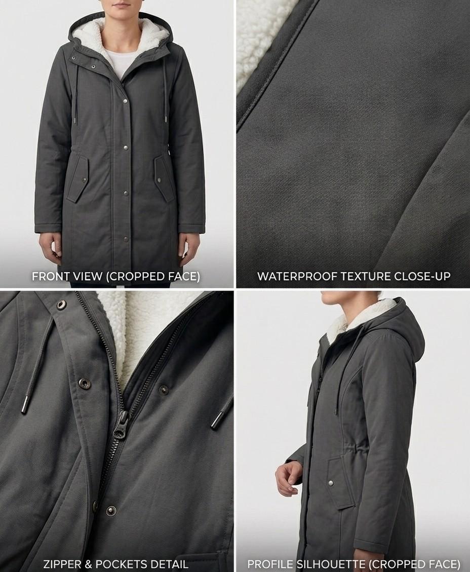 Parka d'Hiver Doublée en Polaire pour femme, vue 13