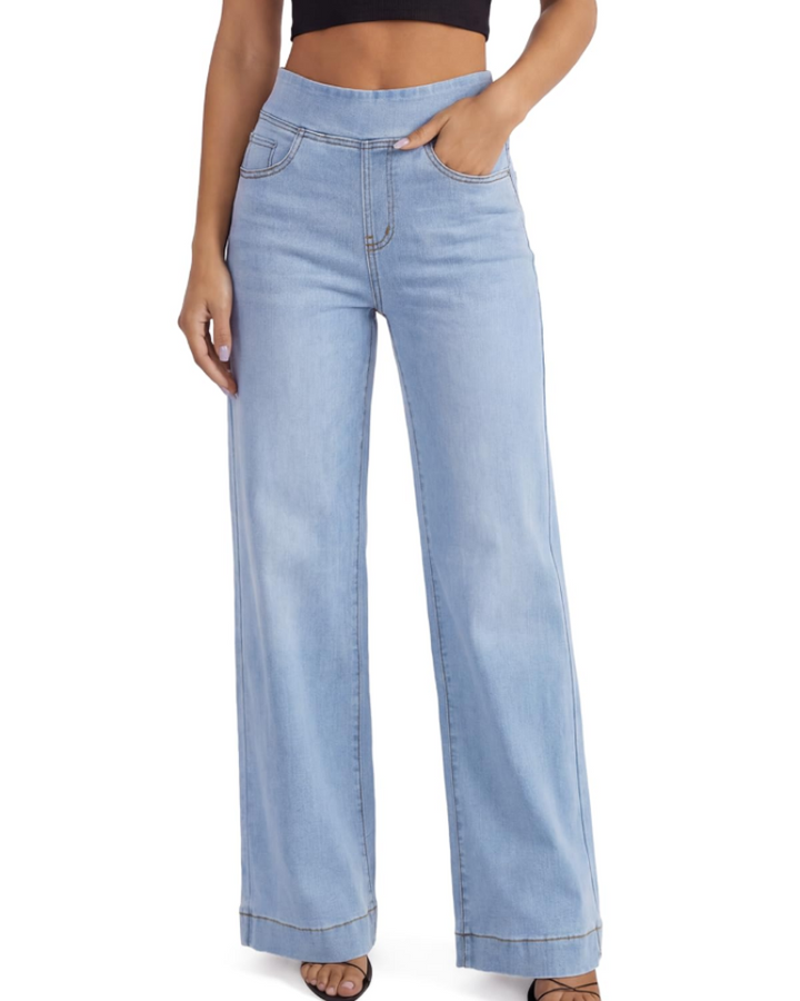 Imogen Jean Large Femme Taille Haute Élastique, Stretch, Coupe Droite & 4 Poches, vue 5