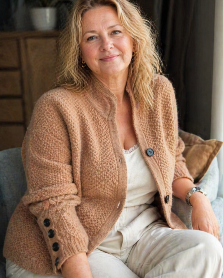 Jucille Cardigan Femme Grande Taille Gilet Cachemire Doux Boutonné Coupe Classique Élégante, vue 3