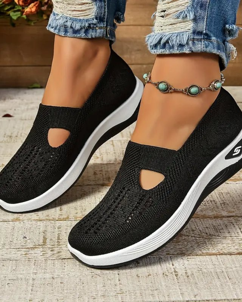 Lucresia Baskets Slip-On Femme Chaussures à Semelle Compensée, Respirantes & Confort, vue 2
