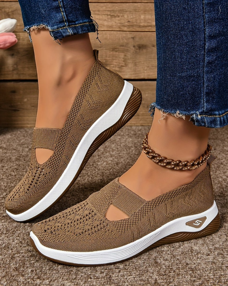 Lucresia Baskets Slip-On Femme Chaussures à Semelle Compensée, Respirantes & Confort, vue 7