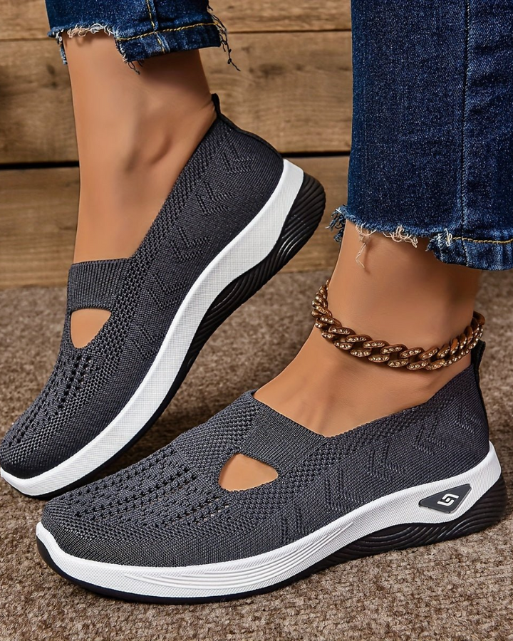Lucresia Baskets Slip-On Femme Chaussures à Semelle Compensée, Respirantes & Confort, vue 3