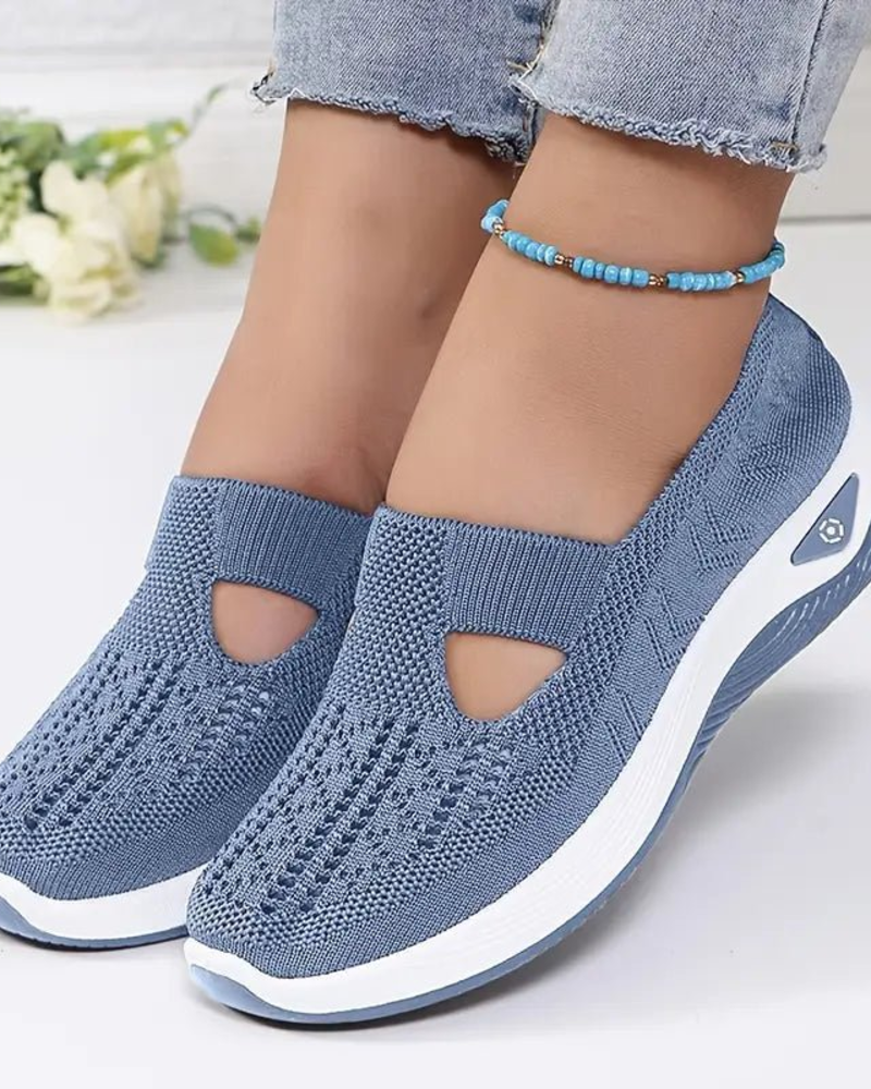Lucresia Baskets Slip-On Femme Chaussures à Semelle Compensée, Respirantes & Confort, vue 5