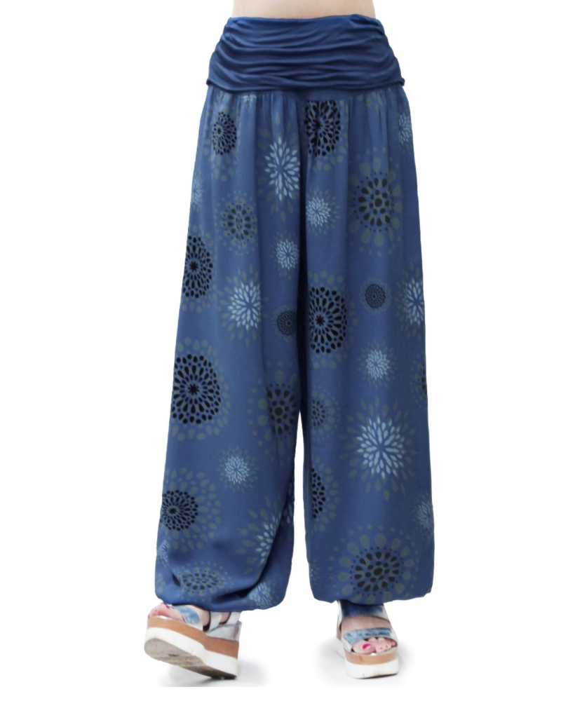 Bellamy Pantalon Sarouel Femme 100% Viscose Coupe Ample Taille Élastique Yoga Été, vue 9
