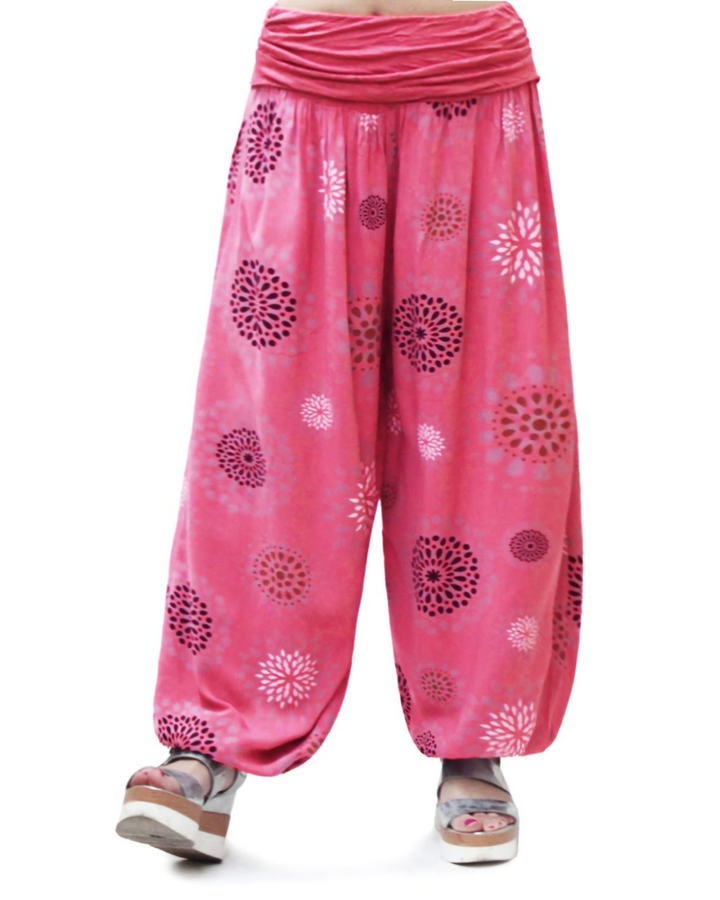 Bellamy Pantalon Sarouel Femme 100% Viscose Coupe Ample Taille Élastique Yoga Été, vue 6