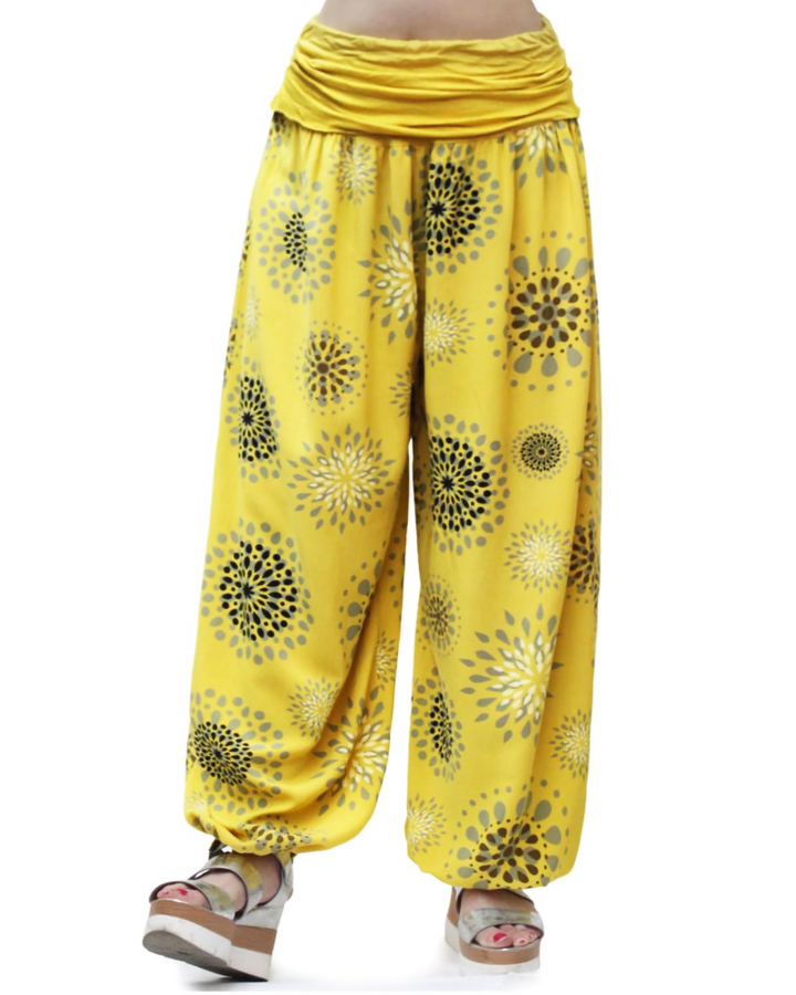 Bellamy Pantalon Sarouel Femme 100% Viscose Coupe Ample Taille Élastique Yoga Été, vue 4