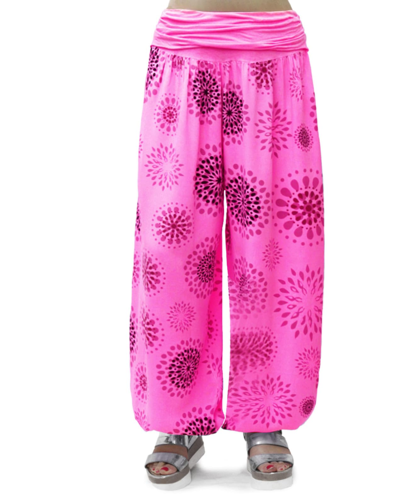 Bellamy Pantalon Sarouel Femme 100% Viscose Coupe Ample Taille Élastique Yoga Été, vue 3