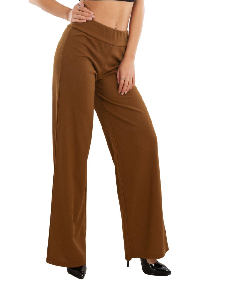 Ellery Pantalon Palazzo Femme Taille Élastique Coupe Large Fluide et Élégante, vue 3