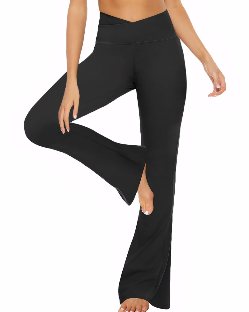 Waverly Legging Évasé Femme Taille Haute Croisée en V Extensible Yoga & Fitness, vue 4
