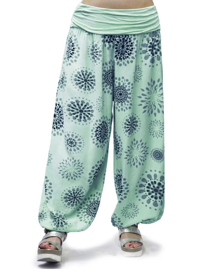 Bellamy Pantalon Sarouel Femme 100% Viscose Coupe Ample Taille Élastique Yoga Été, vue 2