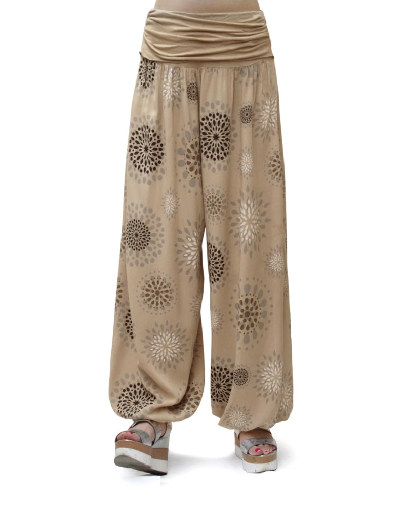 Bellamy Pantalon Sarouel Femme 100% Viscose Coupe Ample Taille Élastique Yoga Été, vue 15