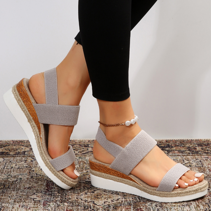 Anna Sandales à Plateau Femme Brides Élastiques & Sandales d'Été Confortables au Look Stylé, vue 10