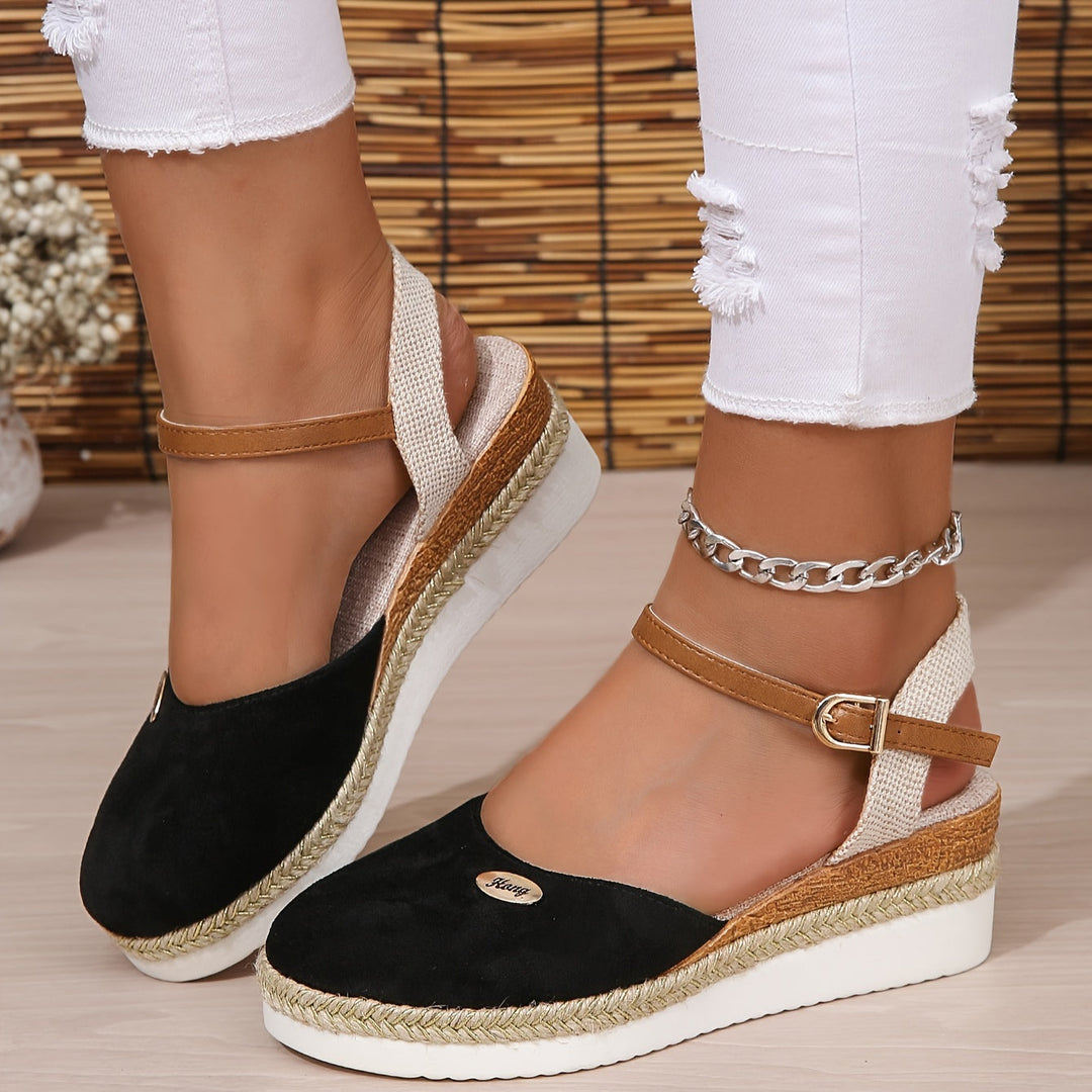 Zanira Sandales Femme Sandales Compensées Bout Fermé Chic et Confortables pour l’Été, vue 12