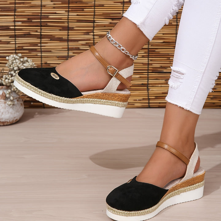 Zanira Sandales Femme Sandales Compensées Bout Fermé Chic et Confortables pour l’Été, vue 13
