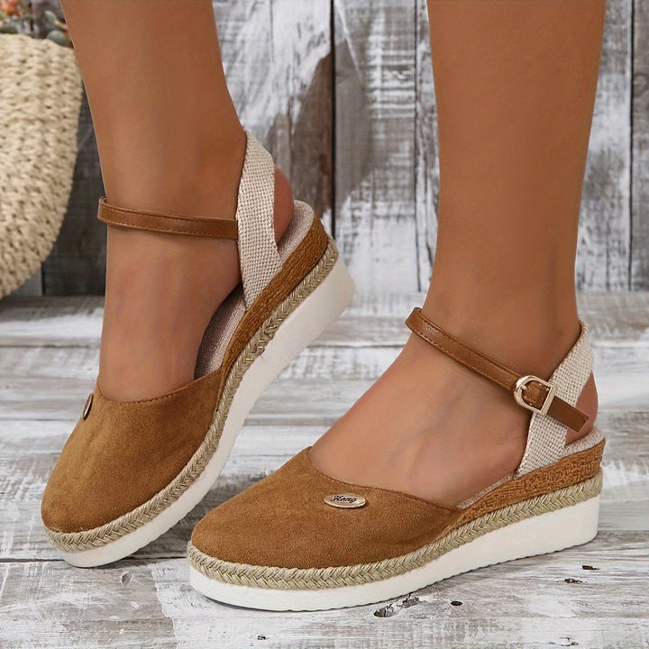Zanira Sandales Femme Sandales Compensées Bout Fermé Chic et Confortables pour l’Été, vue 14