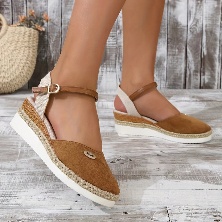 Zanira Sandales Femme Sandales Compensées Bout Fermé Chic et Confortables pour l’Été, vue 15