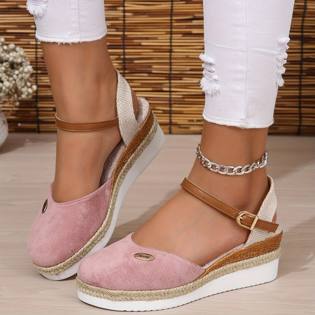 Zanira Sandales Femme Sandales Compensées Bout Fermé Chic et Confortables pour l’Été, vue 6