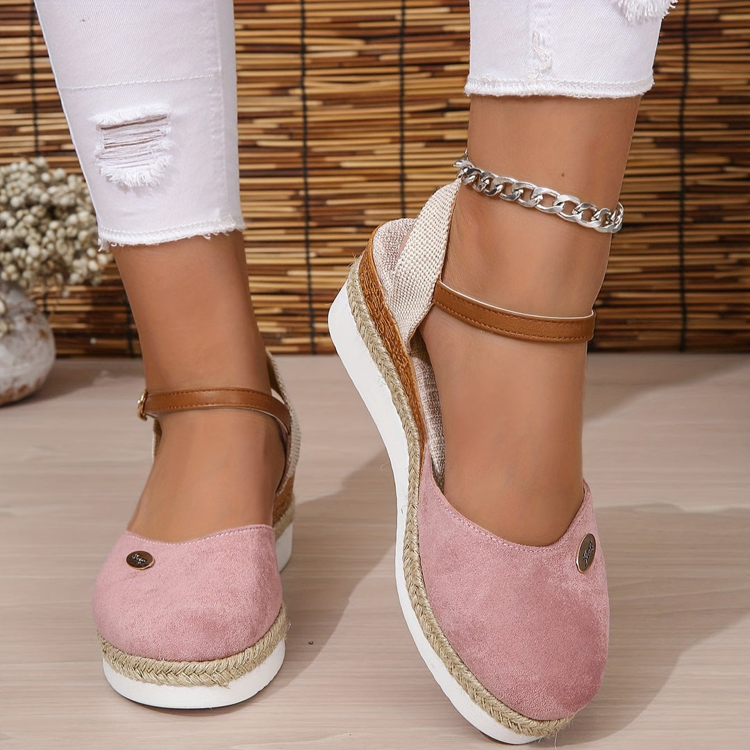 Zanira Sandales Femme Sandales Compensées Bout Fermé Chic et Confortables pour l’Été, vue 7