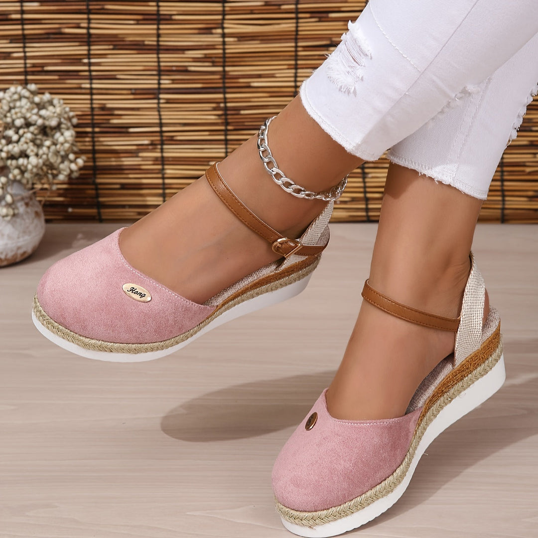 Zanira Sandales Femme Sandales Compensées Bout Fermé Chic et Confortables pour l’Été, vue 8
