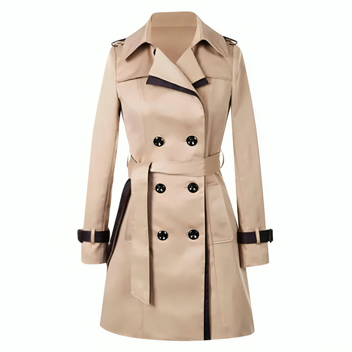 Kaira Trench-Coat Femme Coupe Longue Élégante avec Ceinture Réglable & Fermeture Boutonnée, vue 4