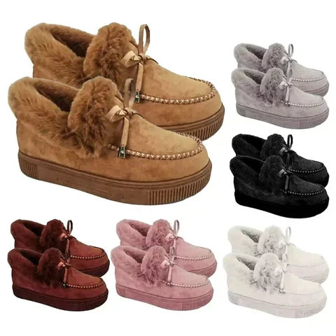 Margo Chaussons Hiver Femme Design Suédine Doux avec Doublure Fourrure & Semelle Antidérapante, vue 3