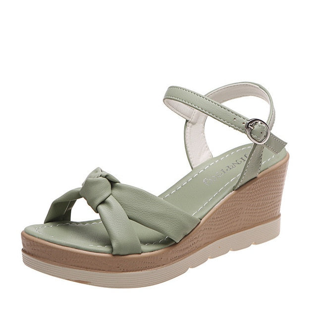 Matilda Sandales Compensées Femme Élégantes Sandales à Brides Croisées & Talon Confortable, vue 8