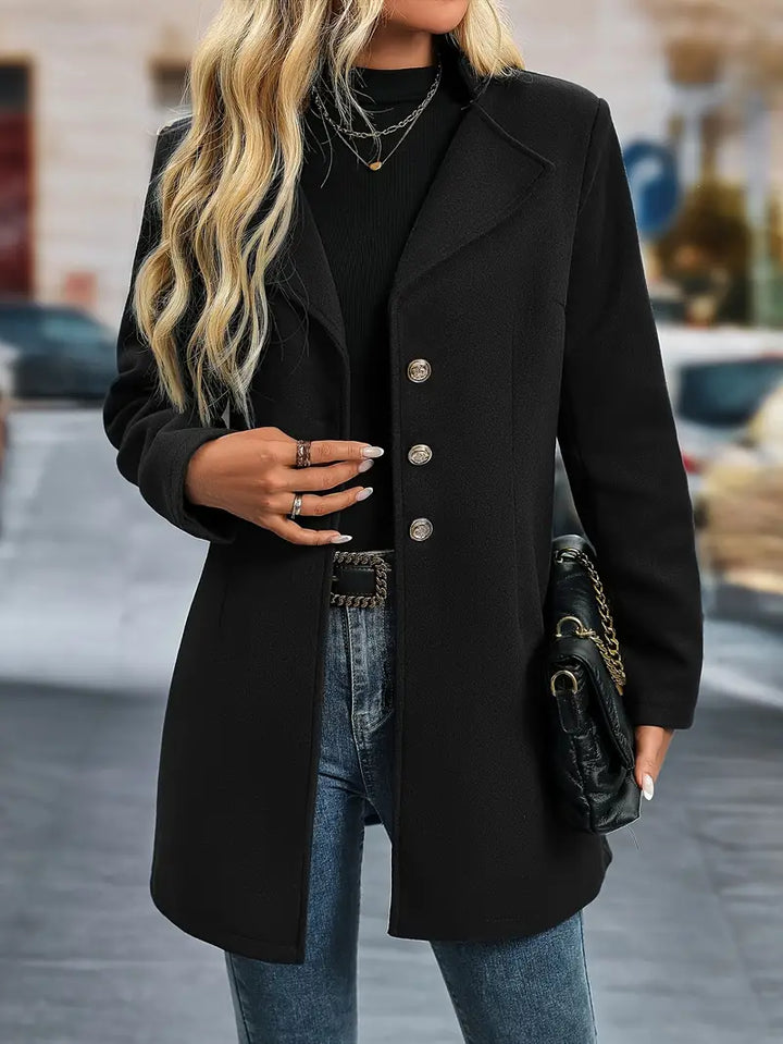 Maisie Long Coat Femme Élégant Manteau d’Hiver avec Coupe Structurée & Col Classique, vue 2