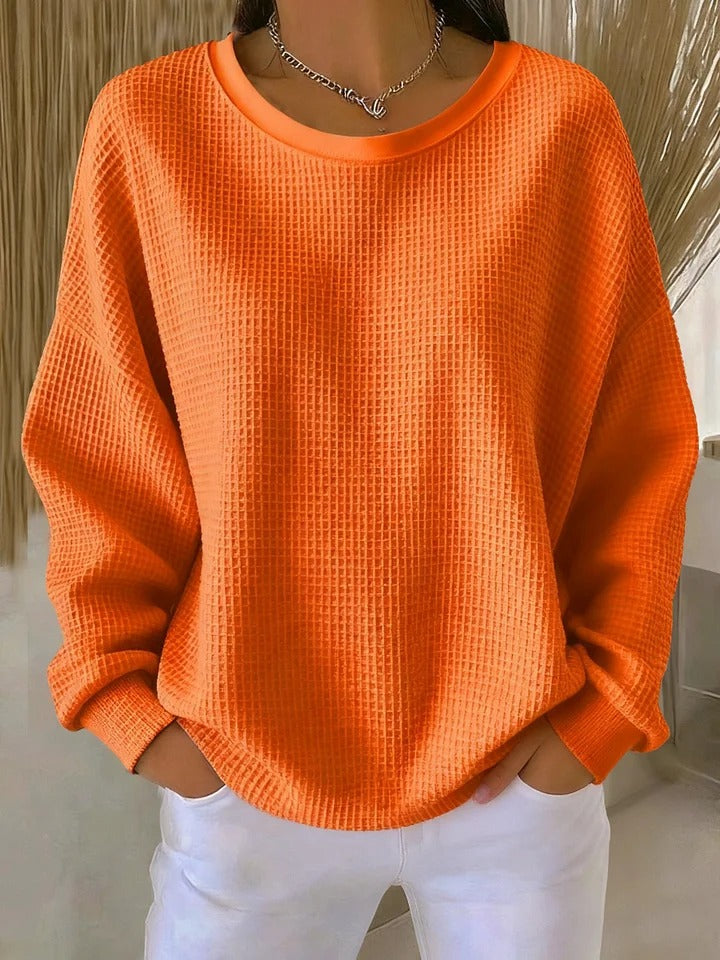 Pull Oversize en Maille Gaufrée pour femme, vue 4