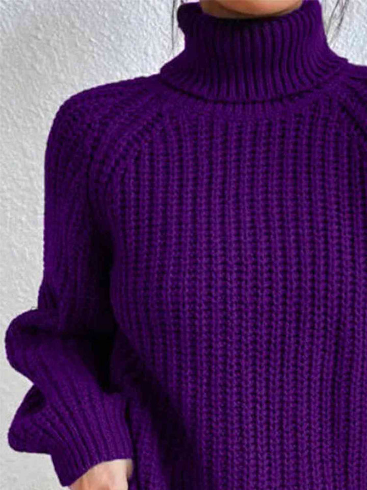 Angela Pull Femme Pull à Col Roulé Côtelé avec Fente Latérale Chic pour Automne/Hiver Élégant, vue 17