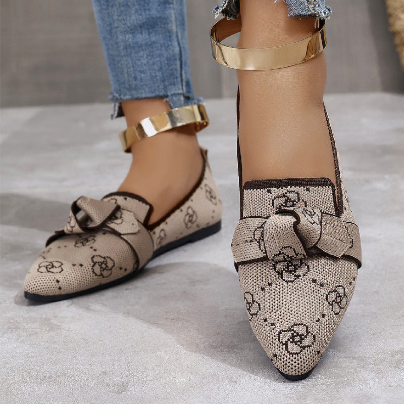 Victoria Ballerines Femme Chaussures Pointues en Maille avec Nœud Décoratif & Talon Plat, vue 2