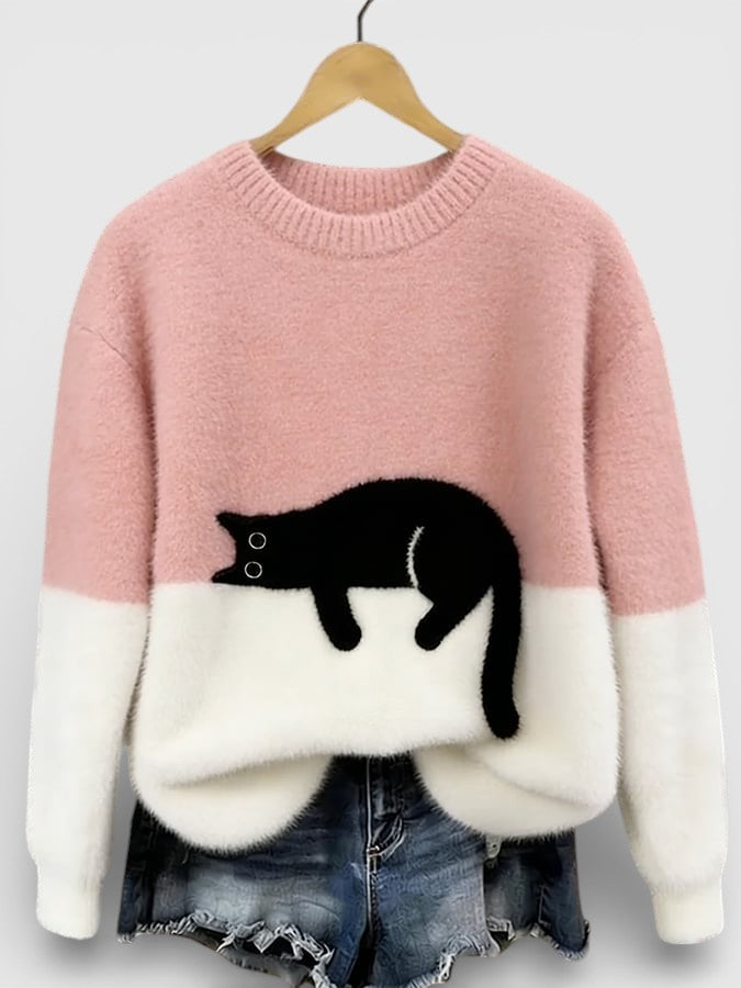 Pull Imprimé Félin pour femme, vue 4