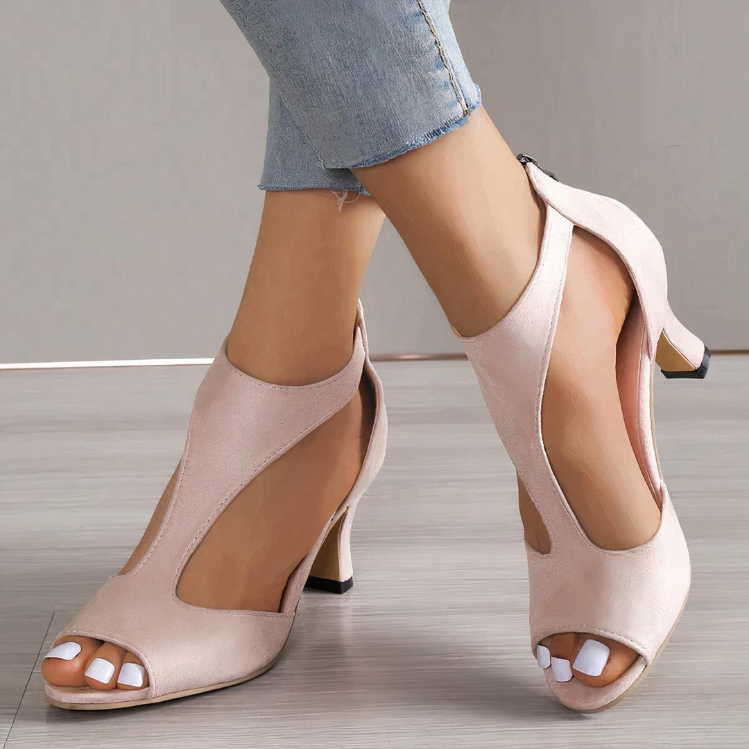 Sandales à Talons Femme Cassie Élégantes Chaussures Ouvertes avec Découpes & Semelle de Soutien, vue 3
