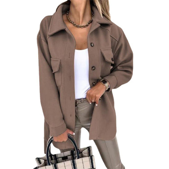 Kayleigh Surchemise Femme Beige Oversize à Coupe Droite, Style Chic & Décontracté, vue 18