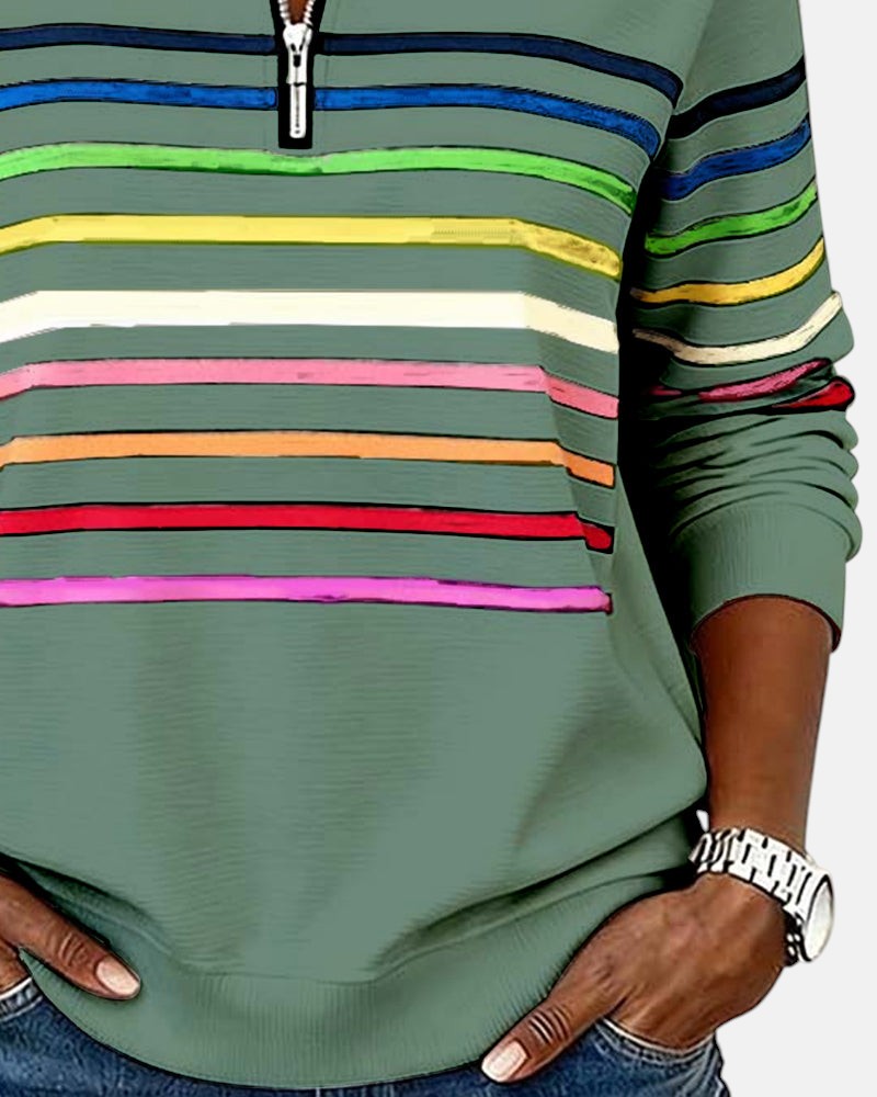 Pull Rayé à Fermeture Éclair pour femme, vue 18