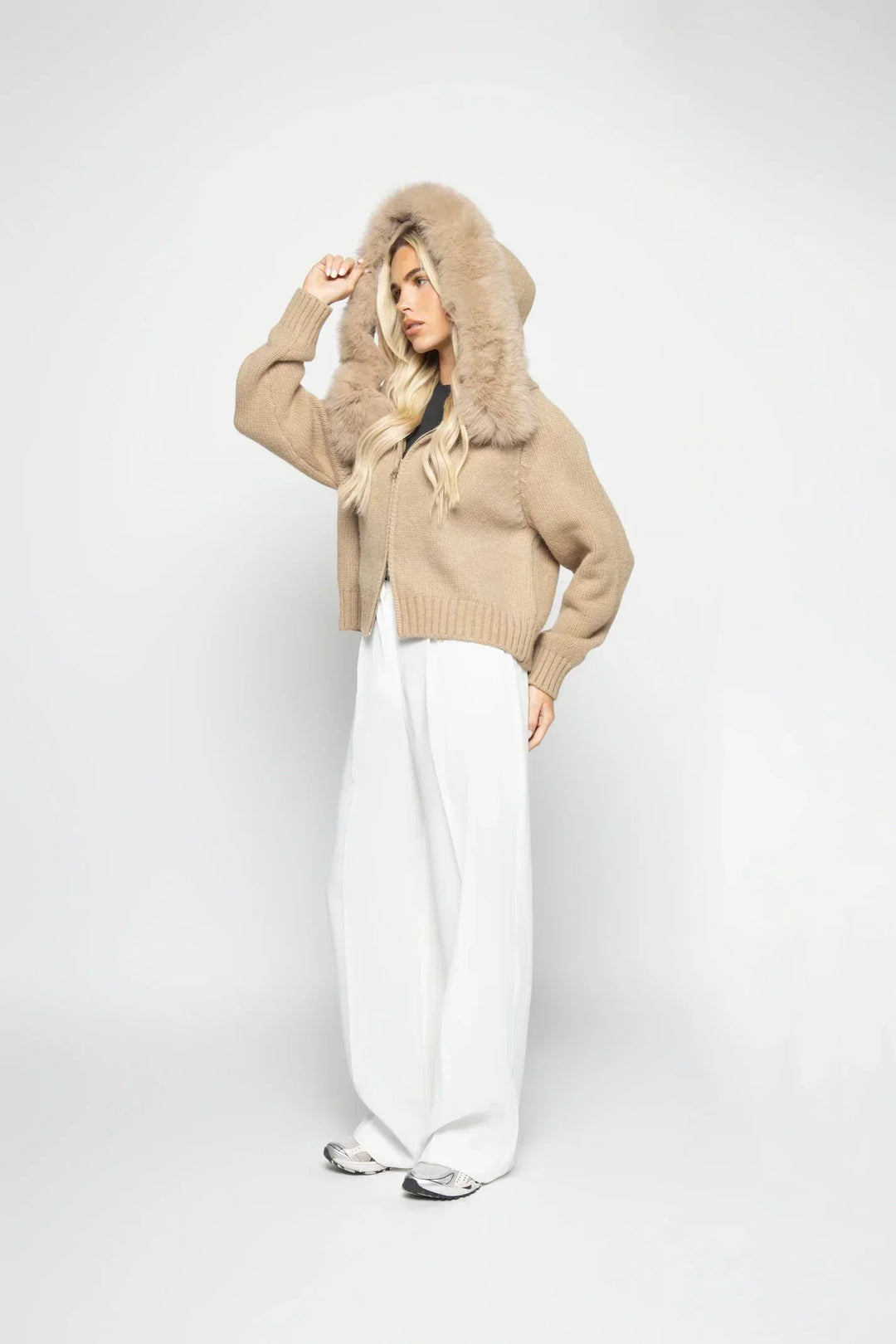 Janelle Veste Femme Veste en Laine Élégante avec Capuche Doublée de Fourrure, vue 10
