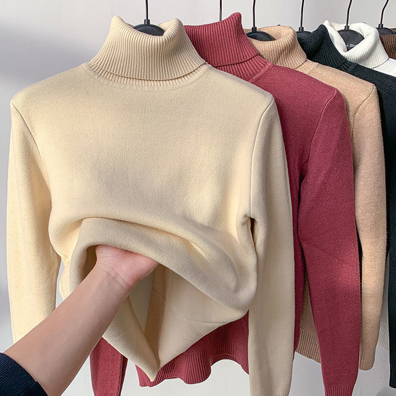 Milani Pull Col Roulé Femme Sweat Doublé Polaire Chaud & Coupe Décontractée d’Hiver