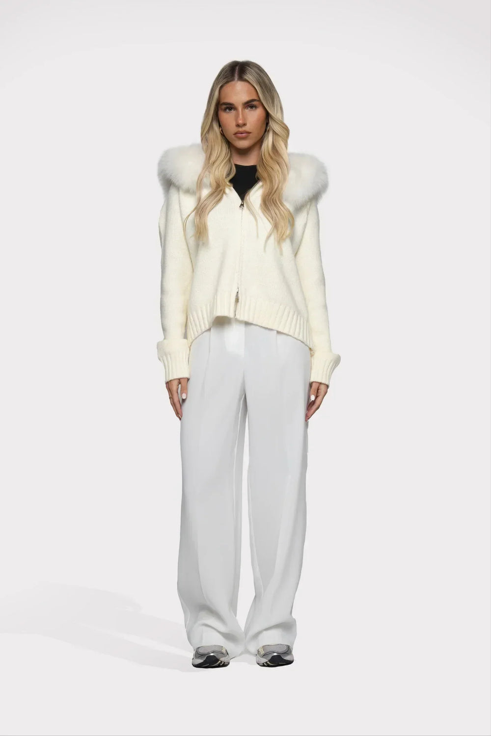Janelle Veste Femme Veste en Laine Élégante avec Capuche Doublée de Fourrure, vue 2