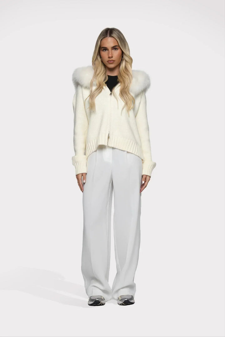 Janelle Veste Femme Veste en Laine Élégante avec Capuche Doublée de Fourrure, vue 2